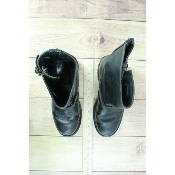 *Frye Engineer 8R Buckle Strap Moto Inspired Leather Ankle Boots Sz 10.5 Inches - Picture 7 of 10